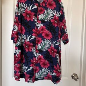 Hawaiian Floral Button-Up Shirt, spring break, cruise, vacation, fraternity